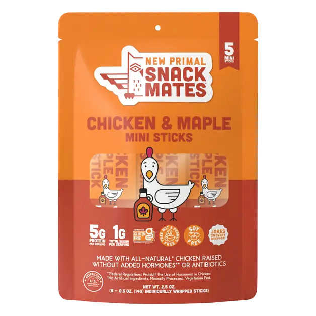 Snack Mates Kids Chicken & Maple Meat Sticks - 5 ct