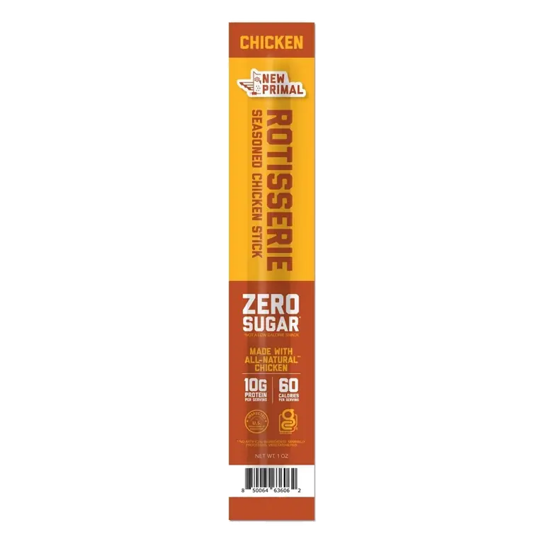 The New Primal Rotisserie Seasoned Chicken Meat Sticks, 1oz