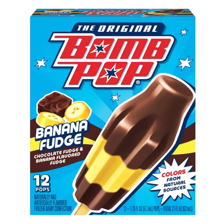 Chocolate Fudge & Banana Flavored Fudge Frozen Dairy Confection Pops