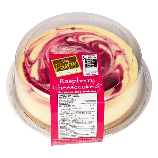 Frozen Cheesecake 6-Inch Raspberry Swirl 600 g