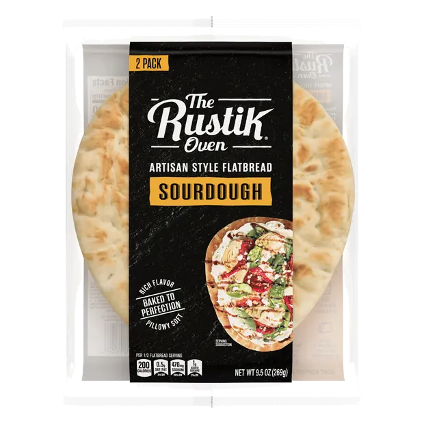 Artisan Style Sourdough Flat Bread Unsliced - 2 ct