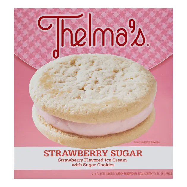 Thelma's Strawberry Sugar Ice Cream Sandwich 4 Pack