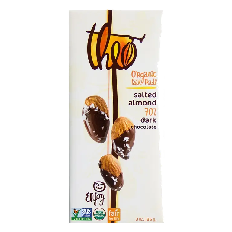 Organic 70% Salted Almond Dark Chocolate