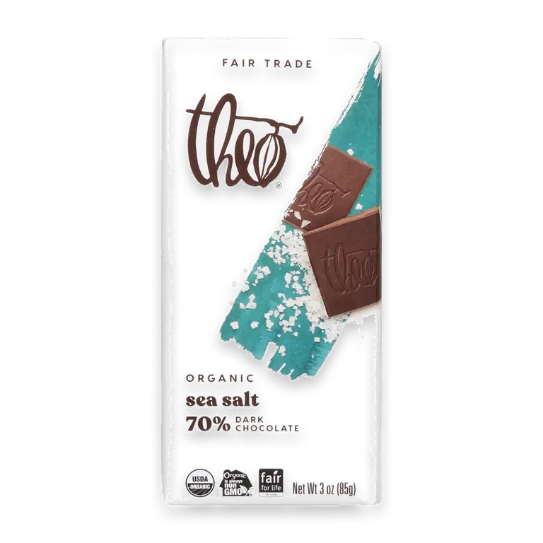 Organic Fair Trade Sea Salt 70% Dark Chocolate Bar