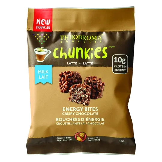 Theobroma Gluten & Peanut free Chocolate Milk latte Chunkies Crispy Chocolate 37 g