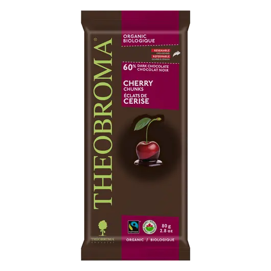 Organic 60% Dark chocolate Tablet Cherry 80 g