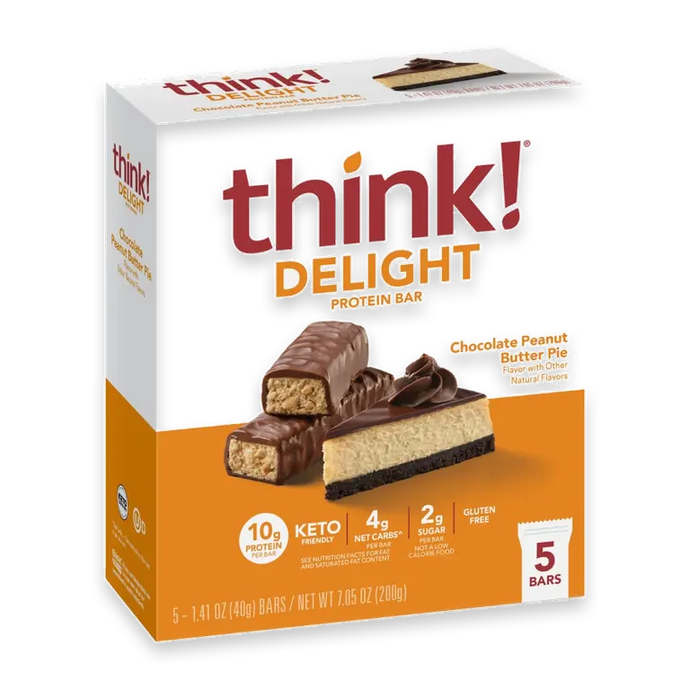 Delight Chocolate Peanut Butter Pie Keto Protein Bars