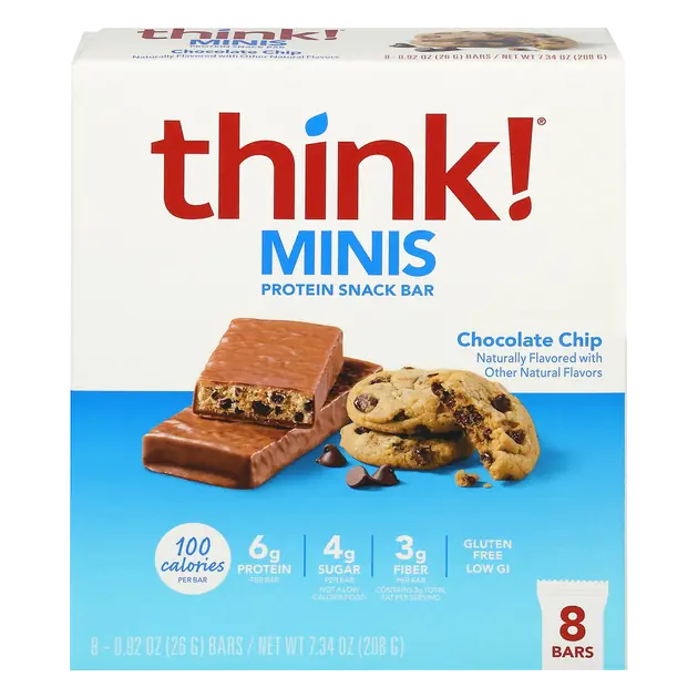 Think! Minis Protein Snack Bar, Chocolate Chip, 8-0.82 oz Bars