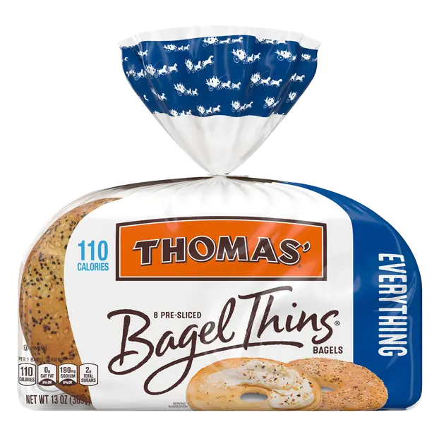 110 Calorie Everything Pre-Sliced Bagel Thins - 8 ct