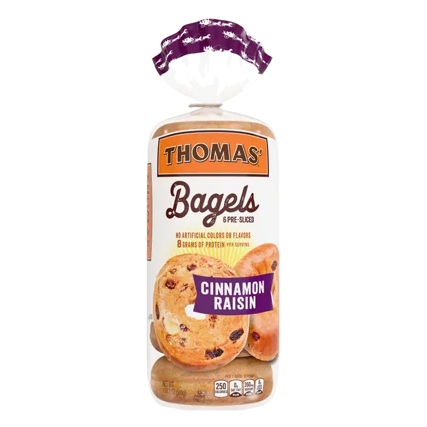 Cinnamon Raisin Pre-Sliced Bagels - 6 ct