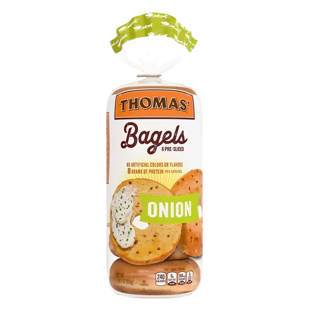 Onion Pre-Sliced Bagels - 6 ct