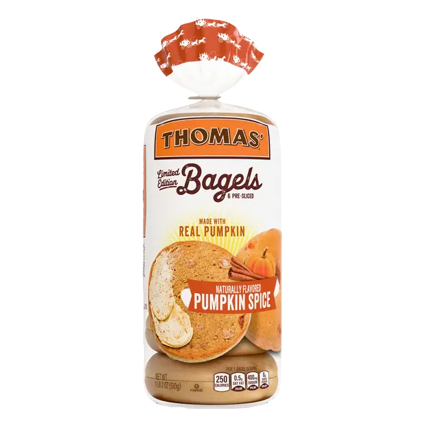 Pumpkin Spice Pre-Sliced Bagels - 6 ct