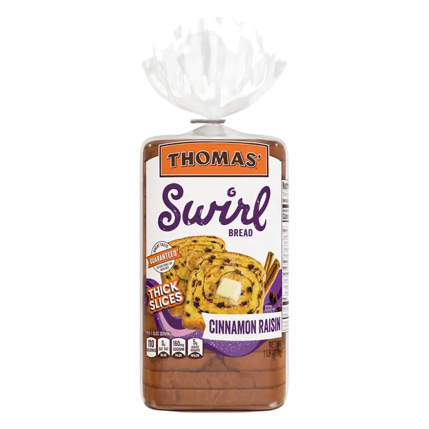 Swirl Cinnamon Raisin Bread Sliced