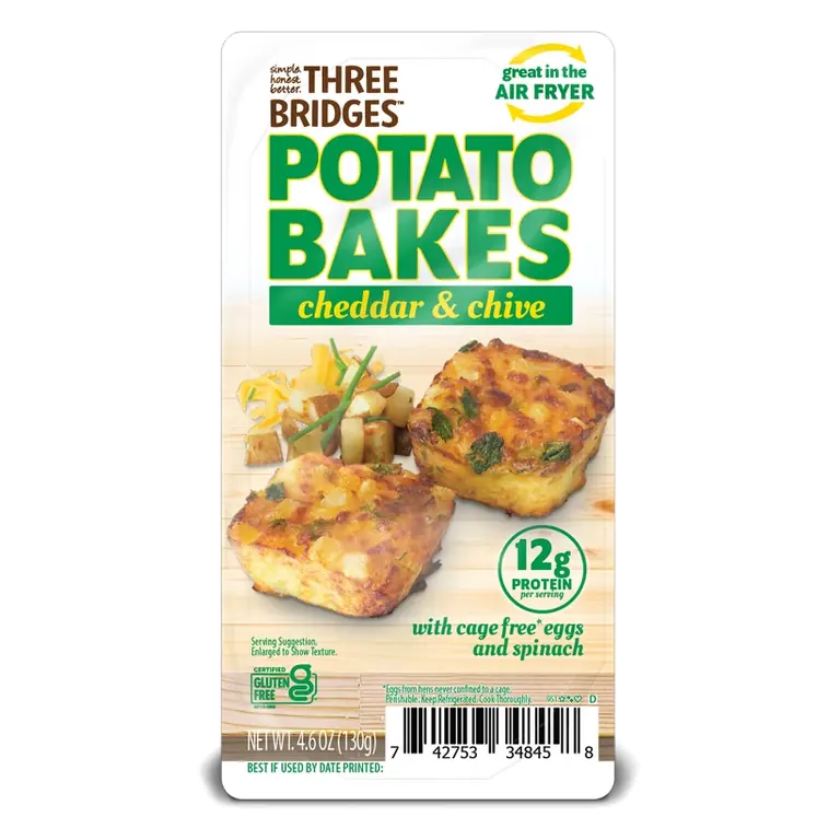 Three Bridges Cheddar and Chive Potato Bakes, 4.6oz