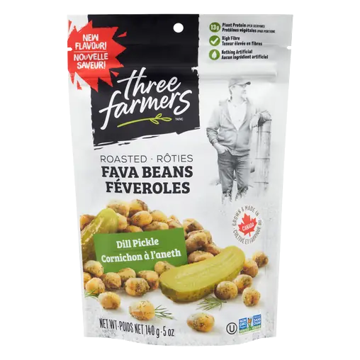 Three Farmers Foods Roasted Favas Bean Dill Pickle 140 g