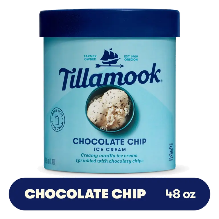 Chocolate Chip Creamy Vanilla Ice Cream Sprinkled with Chocolaty Chips