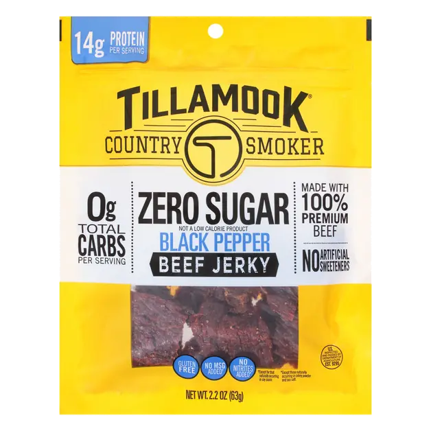 Zero Sugar Black Pepper 14g Protein Beef Jerky