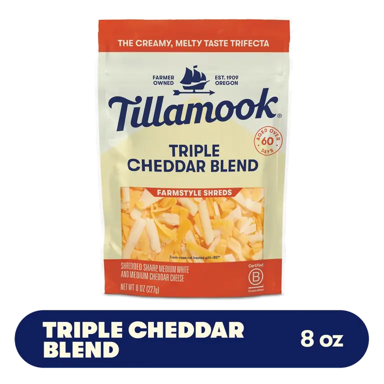 Cut Triple Cheddar Cheese Blend Farmstyle Shreds Cheese