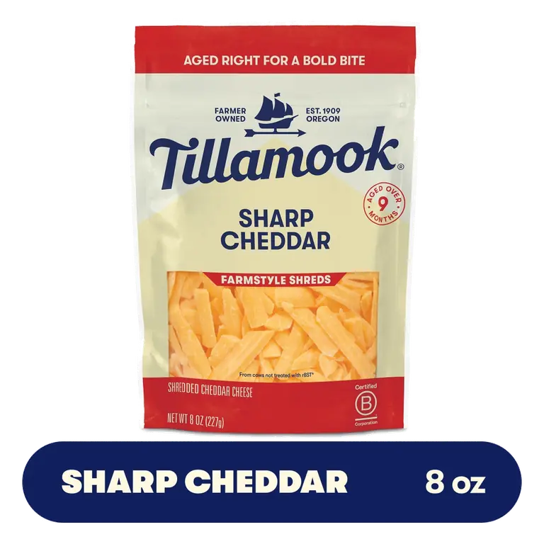 Farmstyle Thick Cut Sharp Cheddar Shredded Cheese, 8oz