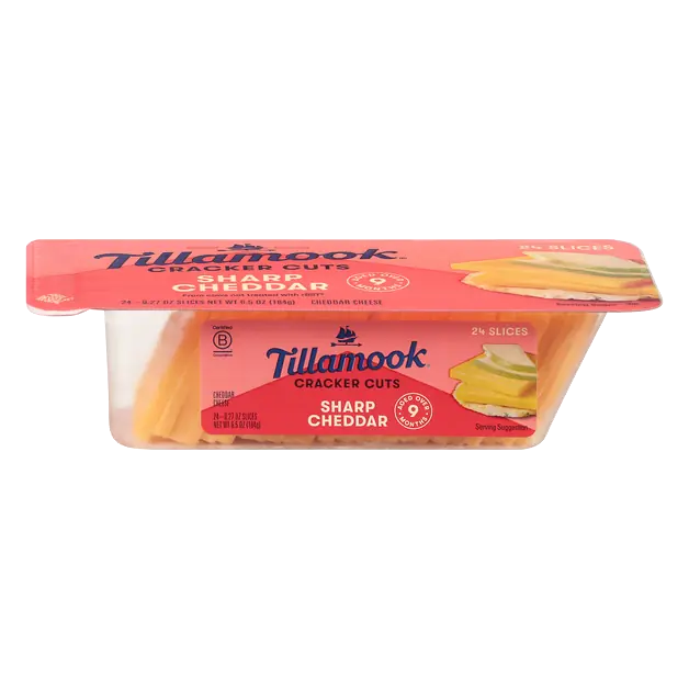 Sharp Yellow Cheddar Cheese Cracker Cut Slices - 24 ct