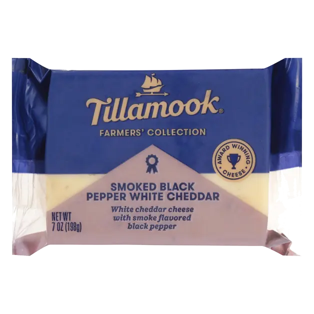 Smoked Black Pepper White Cheddar Cheese Block