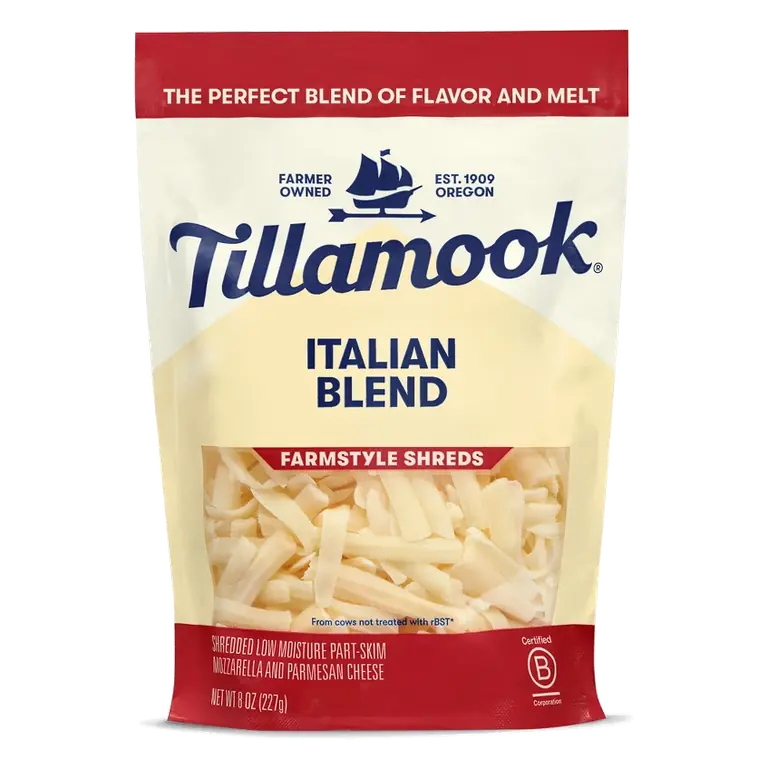 Tillamook Farmstyle Italian Blend Shredded Cheese, 8oz