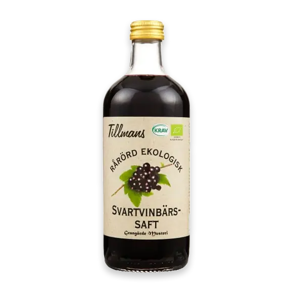 Svarta Vinbär Rårörd Ekologisk Saft Glas