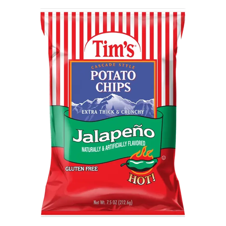 Tim's Jalapeno Flavored Extra Thick & Crunchy Potato Chips, 7.5oz