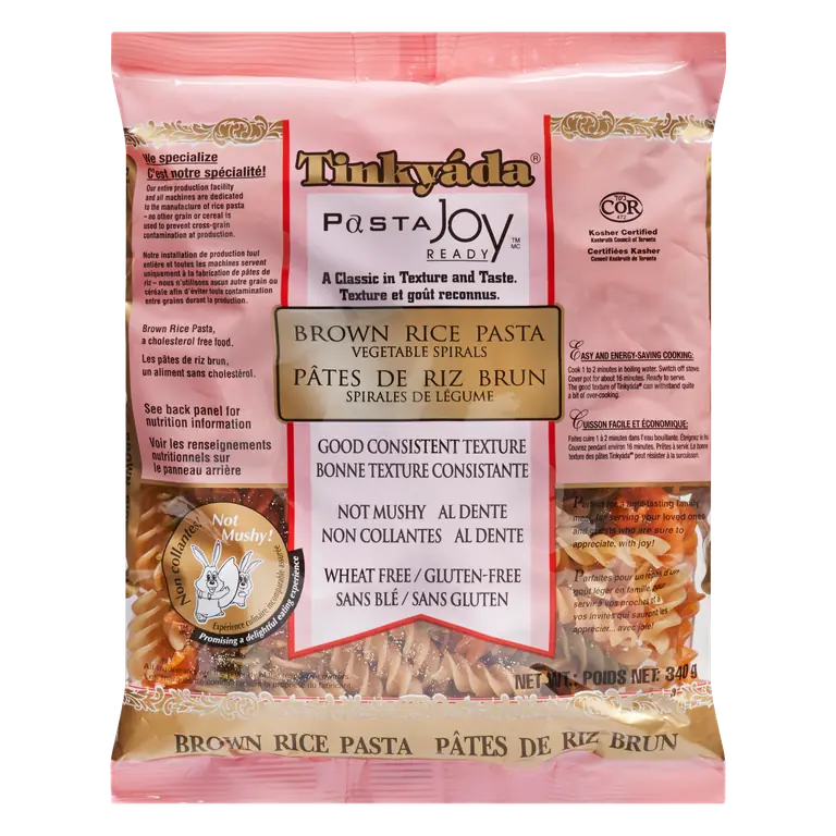 Gluten-Free Pasta Brown Rice Vegetable Spirals 340 g