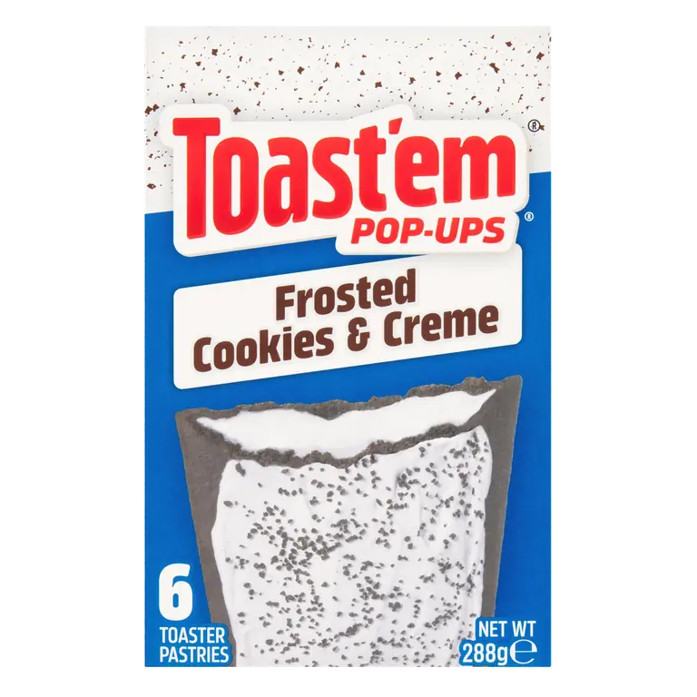 Toast'em Pop-Ups 6 Frosted Cookies & Creme Toaster Pastries 288g