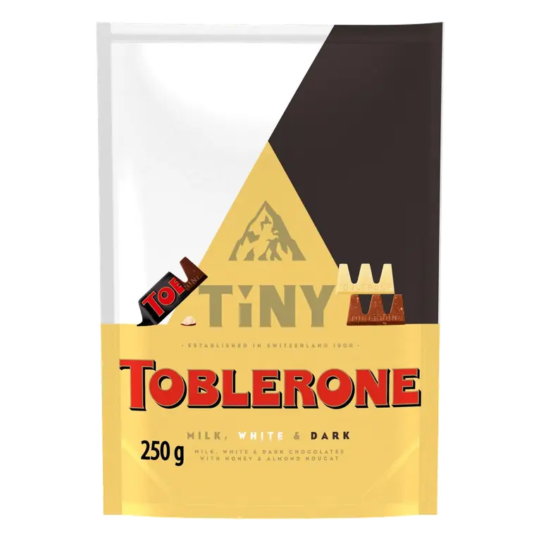 Tinies Honey & Almond Nougat Milk Chocolate Pouch 250g