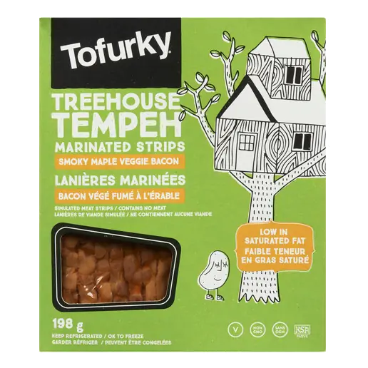Vegan Marinated Bacon Tempeh Strips Smoky Maple 198 g