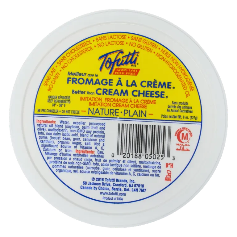Tofutti Dairy Free Cream Cheese Spread Plain 227 g