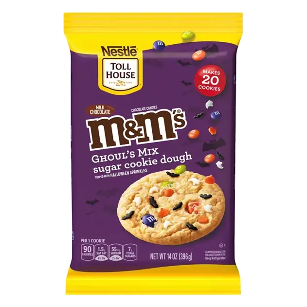 M&M Halloween Mix Refrigerated Cookie Dough Bar 14 Ounce Package Burlington