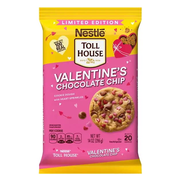 Valentine's Chocolate Chip Cookie Dough with Heart Sprinkles