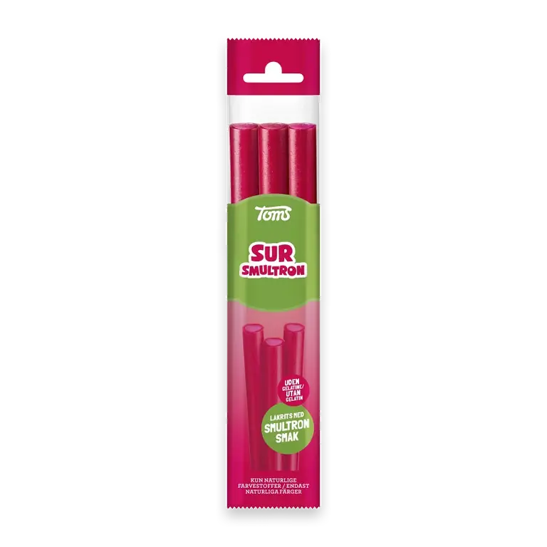 Godisstång Sur Smultron 3-p 75g