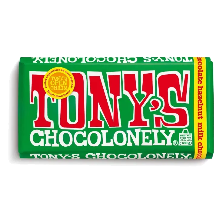 Tony's Chocolonely Hazelnut Bar Candy, 6.35oz