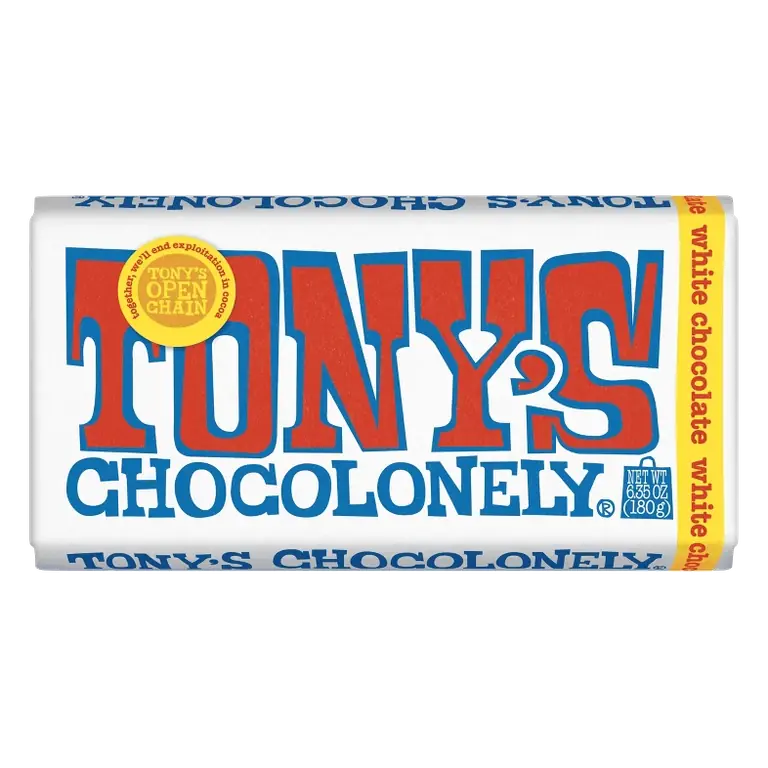 Tony's Chocolonely White Chocolate Bar, 6.35oz