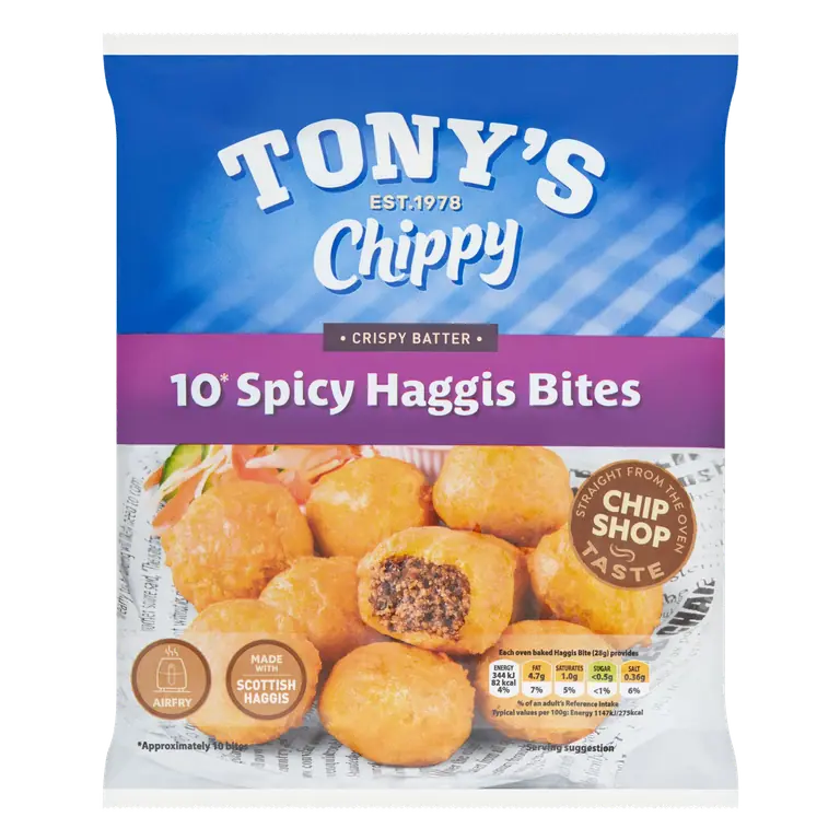 Tony's Chippy 10 Spicy Haggis Bites 300g
