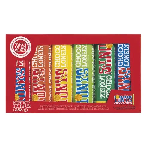 Tony's Chocolonely Chocolate Bar Rainbow Tasting 6 x 48 g