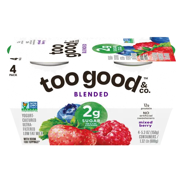 Blended Low Fat Mixed Berry Greek Yogurt Cups - 4 ct