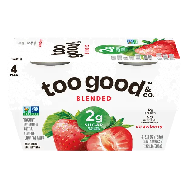 Low Fat Strawberry Blended Greek Yogurt Cups - 4 ct