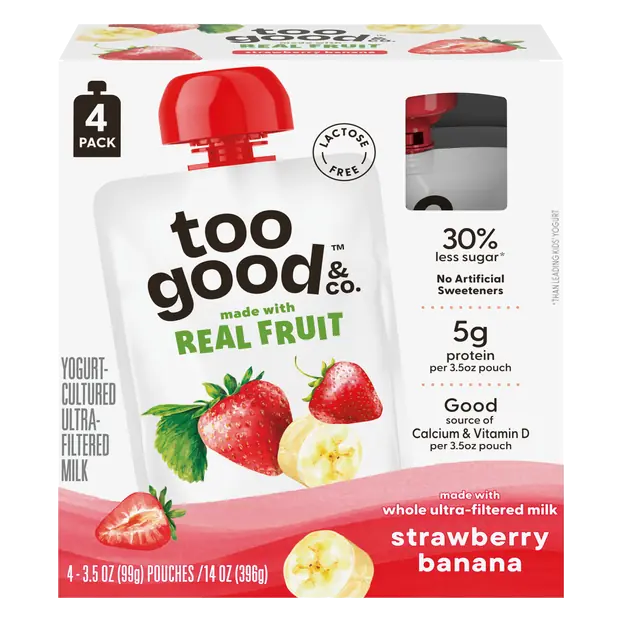 Strawberry Banana Yogurt Pouches - 4 ct