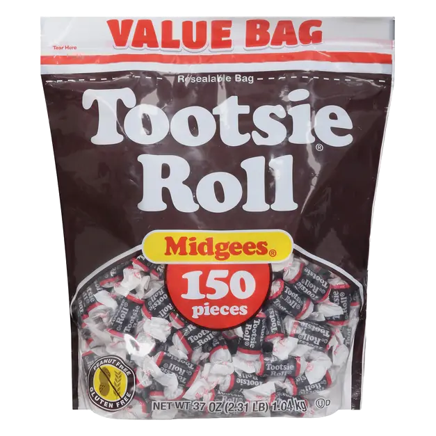 Chocolate Chewy Candy Midgees Value Bag - 150 ct