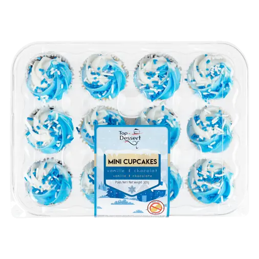 Cupcakes Blue & White Mini 300 g (frozen)