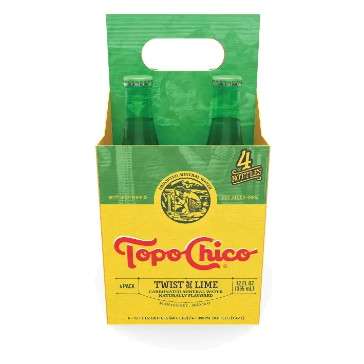 Topo Chico Mineral Water Twist of Lime, 4pk/12 fl oz Glass Bottles