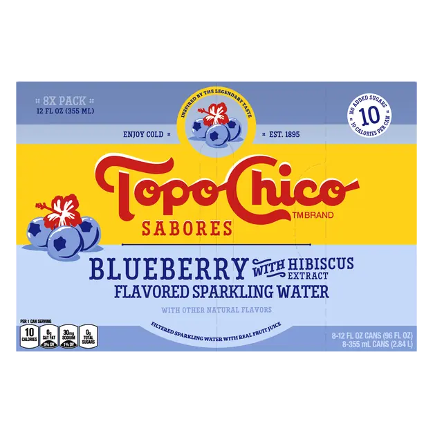 Sabores Blueberry with Hibiscus Sparkling Water - 8 pk