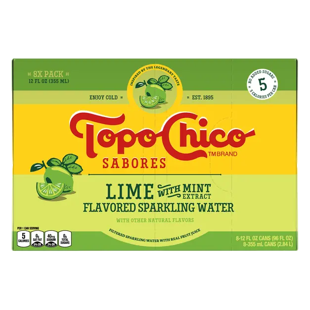 Sabores Lime with Mint Sparkling Water - 8 pk