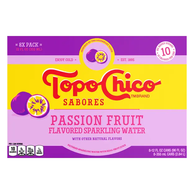 Sabores Passion Fruit Sparkling Water - 8 pk