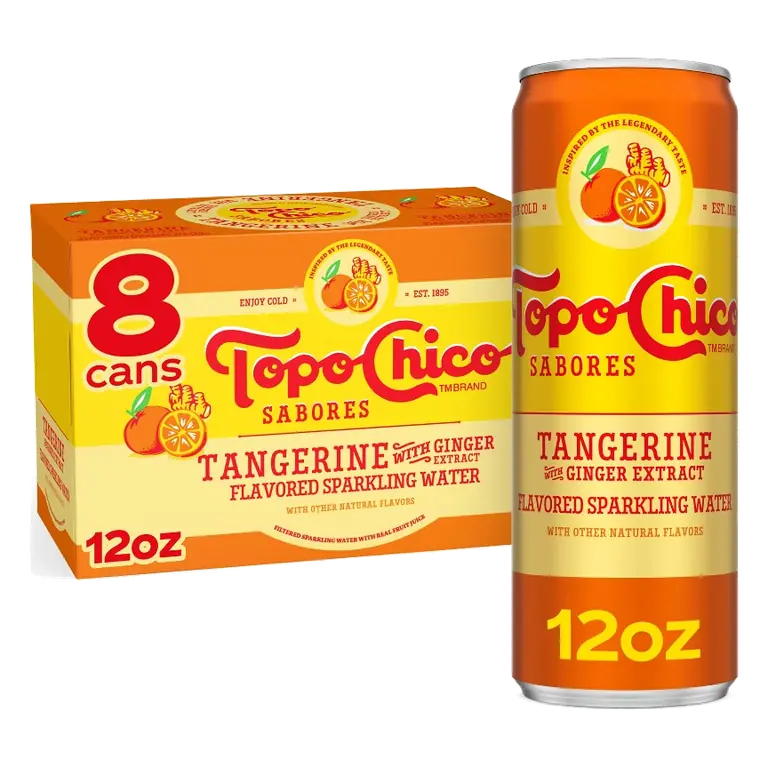 Topo Chico Sabores Tangerine Ginger Sparkling Water, 8pk/12 fl oz Cans